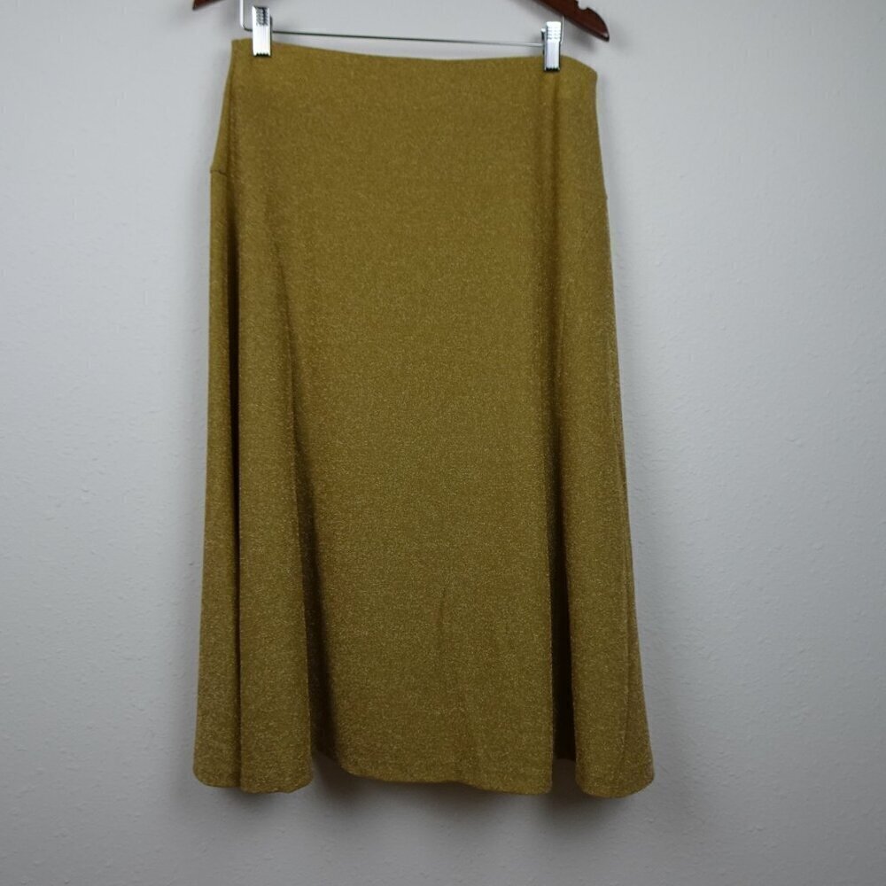 Ralph Lauren Gold Sparkle Skirt Women's Size L Gold Shimmer Holiday Wedding - Picture 2 of 12